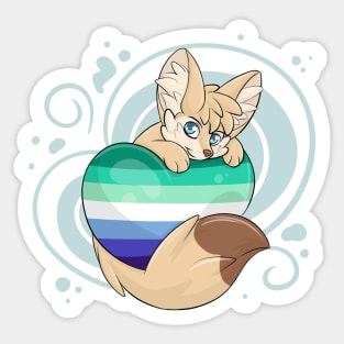 Gay Flag with Fennec Fox Sticker